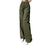 Pantalones vaqueros cargo de color para mujer